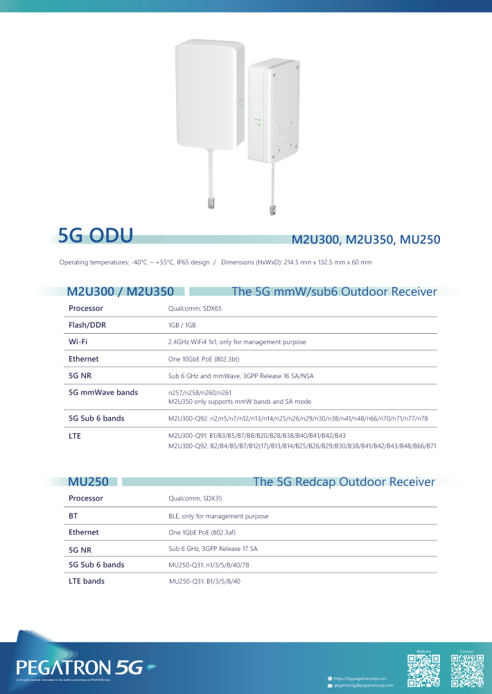 M2U Series ODU (Outdoor 5G 10GbE Router)